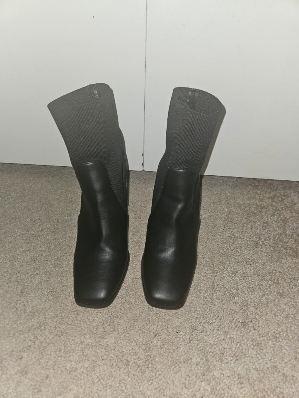 Express Block Heel Sock Booties